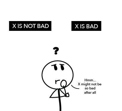 x is bad,x is good-illustration