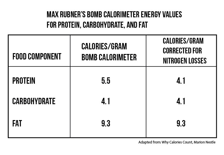 Calorie And Carbohydrate Chart